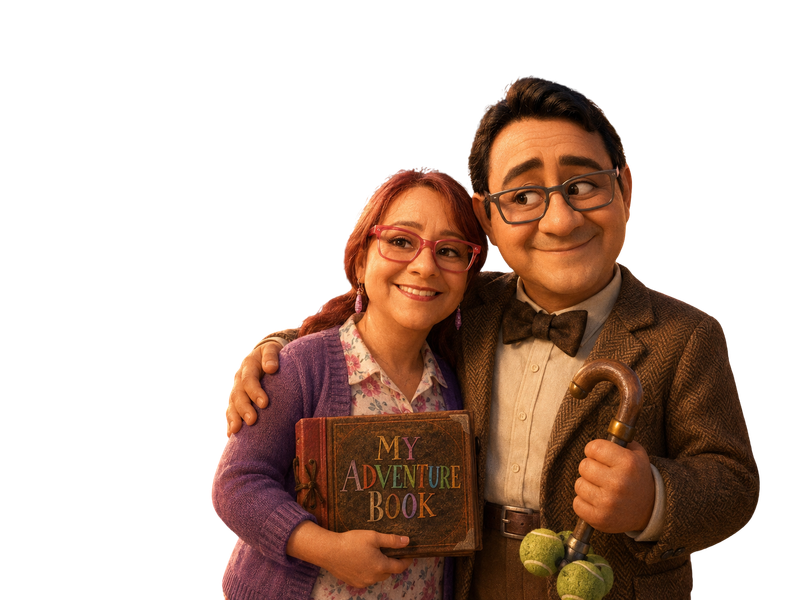 Carl y Ellie, personajes de la película UP